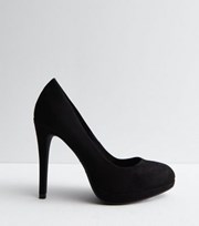 New Look Black Suedette Platform Stiletto Heel Court Shoes